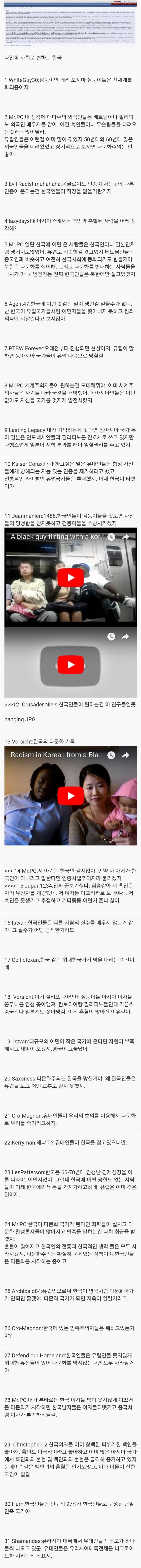 유럽 극우들이 생각하는 한국