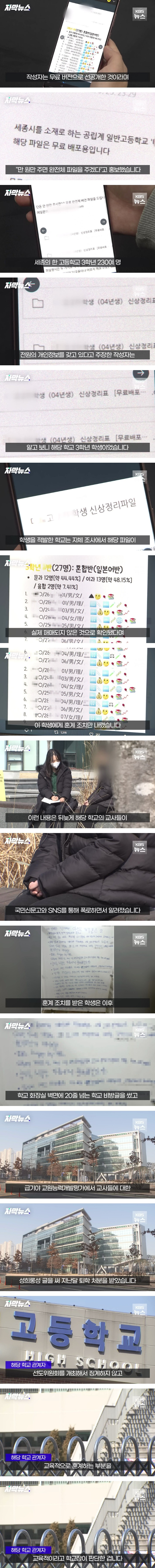 교원평가 때 교사 희롱한 학생